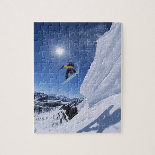 Jumping into Snake Creek Canyon from Clayton 2 Jigsaw Puzzle (Vertical)