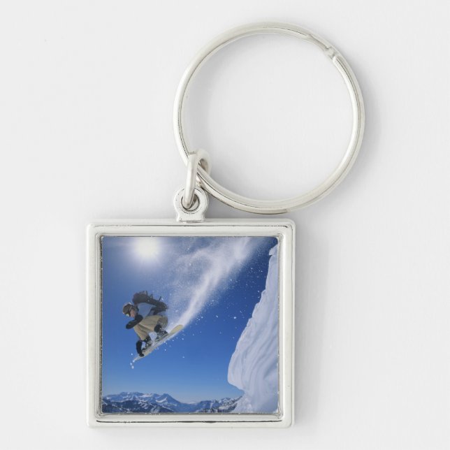 Jumping into Snake Creek Canyon from Clayton 3 Keychain (Front)