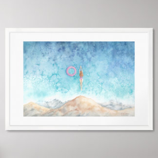 Jumping Into The Sea From A Cliff Poster