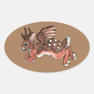 Jumping Jackalope/Worpletinger Oval Sticker