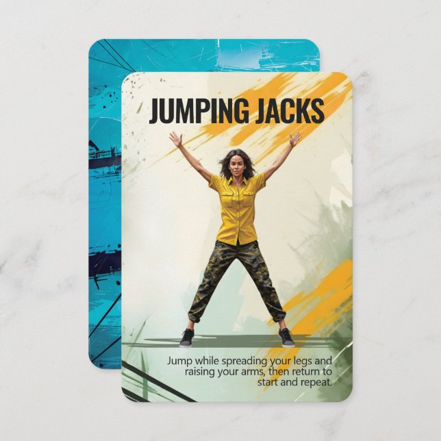 Jumping Jacks Fitness Card with Blue Backing (Front/Back)