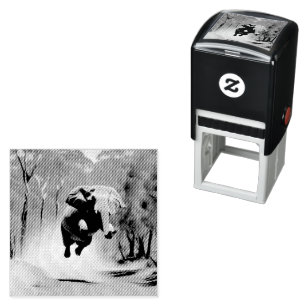 "Jumping Joy: The Animated Elephants' Leap" Self-inking Stamp