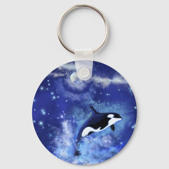 Jumping Killer Whale Keychain (Front)
