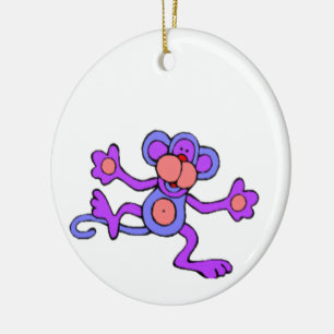 Jumping Monkey Ceramic Ornament