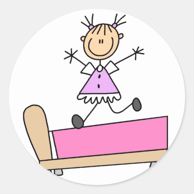 Jumping On Bed Stickers Sticker (Front)