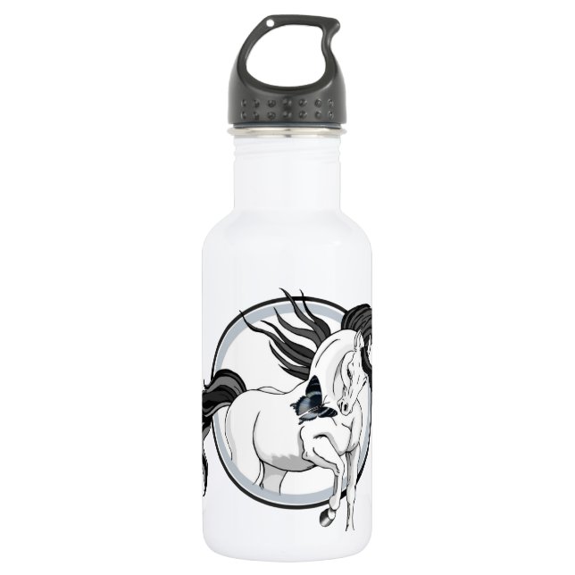 Jumping Out ~ Horse and butterfly 532 Ml Water Bottle (Front)