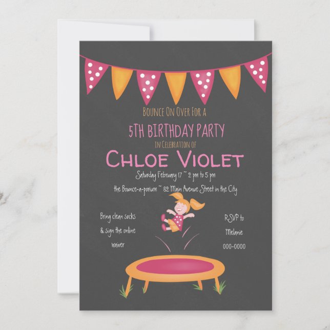 Jumping Party Invitation (Front)