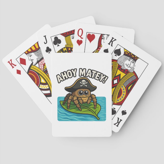 Jumping Pirate Spider Adventure Captain Webbeard Playing Cards (Back)