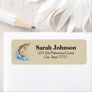 Jumping Rainbow Trout Return Address Label