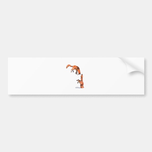 Jumping Red Fox Bumper Sticker (Front)