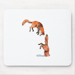 Jumping Red Fox Mouse Pad