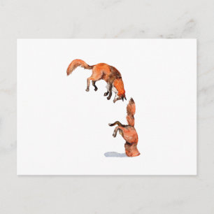 Jumping Red Fox Postcard