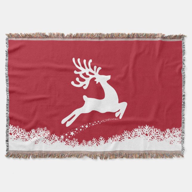 Jumping Reindeer throw blanket (Front)