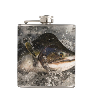 Jumping Salmon Hip Flask