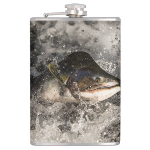 Jumping Salmon Hip Flask
