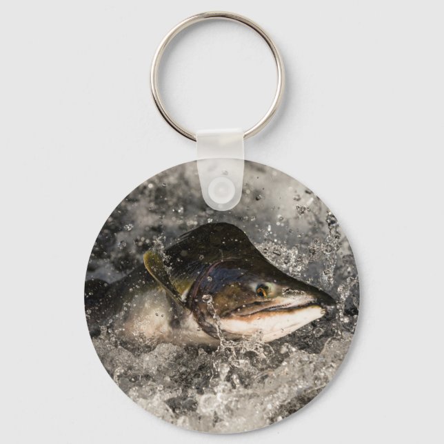 Jumping Salmon Keychain (Front)