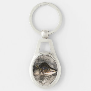 Jumping Salmon Keychain