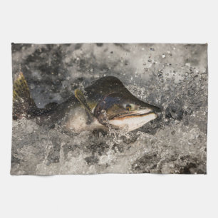 Jumping Salmon Kitchen Towel