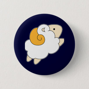 Jumping Sheep 2 Inch Round Button
