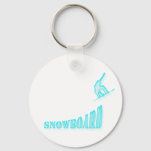 Jumping Snowboarder Keychain