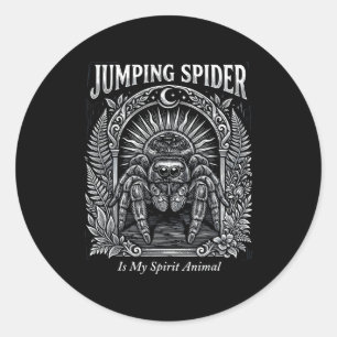 Jumping spider is spirit animal arachnid mystical classic round sticker