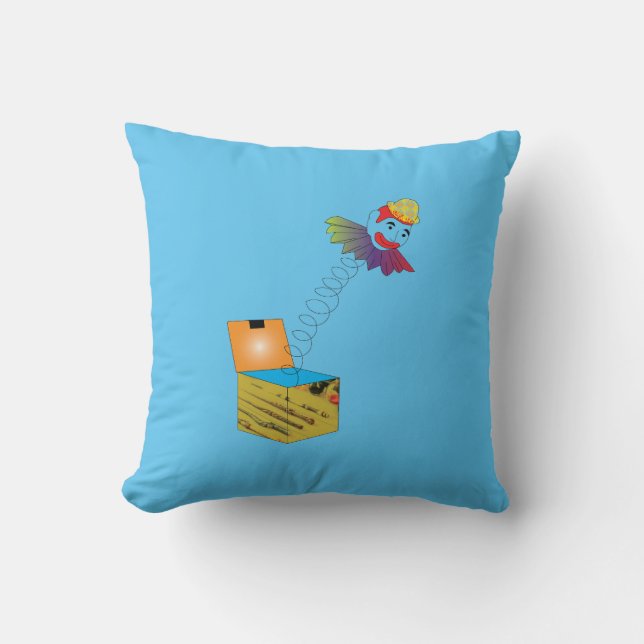 Jumping Spring Head Throw Pillow (Front)