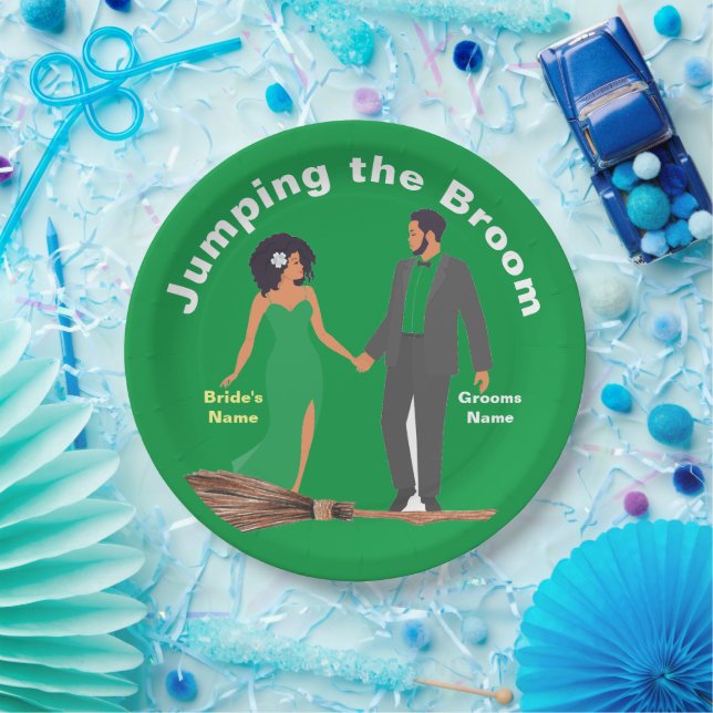 Jumping the Broom Paper Plate (Party)