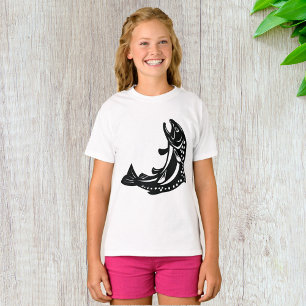 Jumping Trout Fish Silhouette T-Shirt