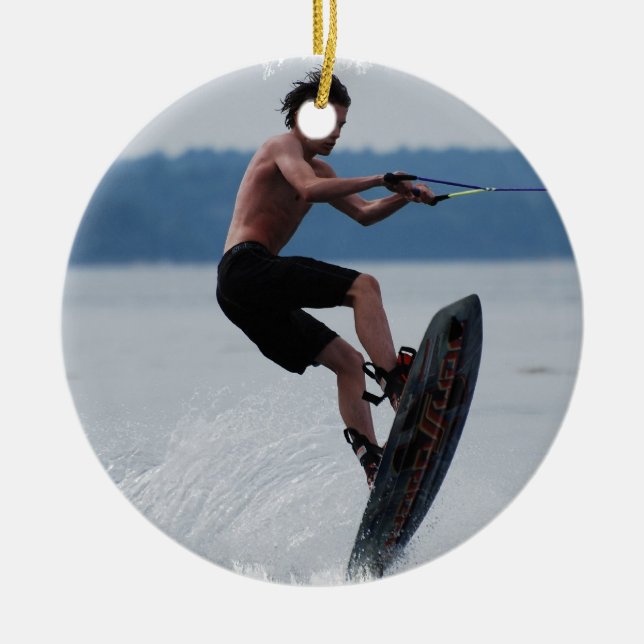Jumping Wakeboarder Ornaments (Front)
