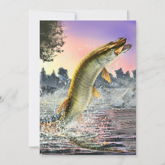 Jumping Walleye Invitation (Front)