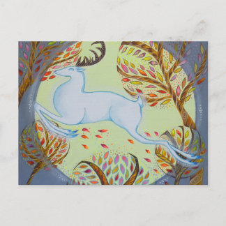Jumping White Hart. Postcard