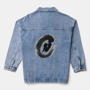 Jumping Woman Emotions Denim Jacket