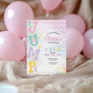 Jumps Trampoline Birthday invitation