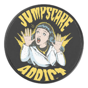 Jumpscare Addict Hockey Puck