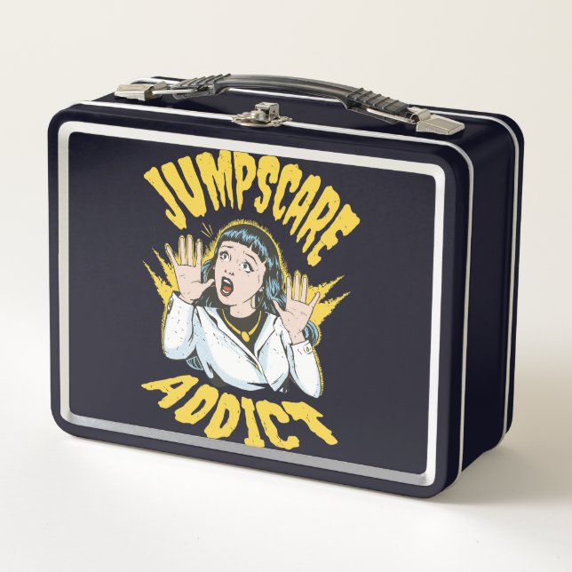 Jumpscare Addict Metal Lunch Box (Front)