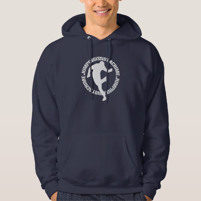 Jumpstyle Navy Blue Hoodie (w/ text, front) (Front)