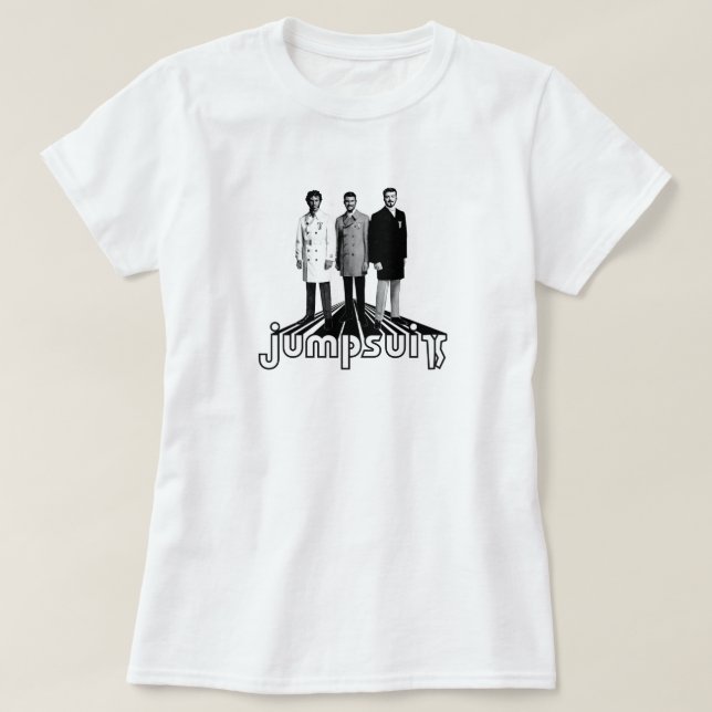 Jumpsuit Stunt Doubles T-Shirt (Design Front)