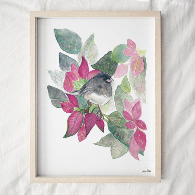 Junco Dark Eyed Bird Watercolor Art Print (Creator Uploaded)