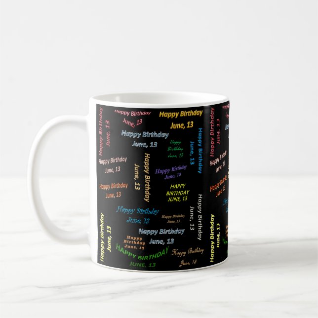 June, 13 Birthday Mug (Left)