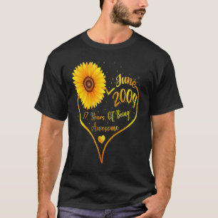 June 17th Birthday women 2004 Sunflower Girls T-Shirt