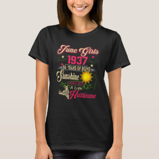 June 1937 1937th Birthday  June Girls 1937 86 Year T-Shirt