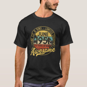 June 1951 Vintage 70Th Birthday Gifts Retro 70Th B T-Shirt