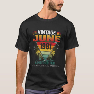 June 1981 42Nd 42 Years Of Being Awesome T-Shirt