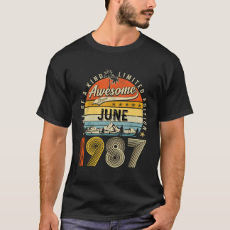 June 1987 Vintage 36Th Birthday 36 Years Old T-Shirt