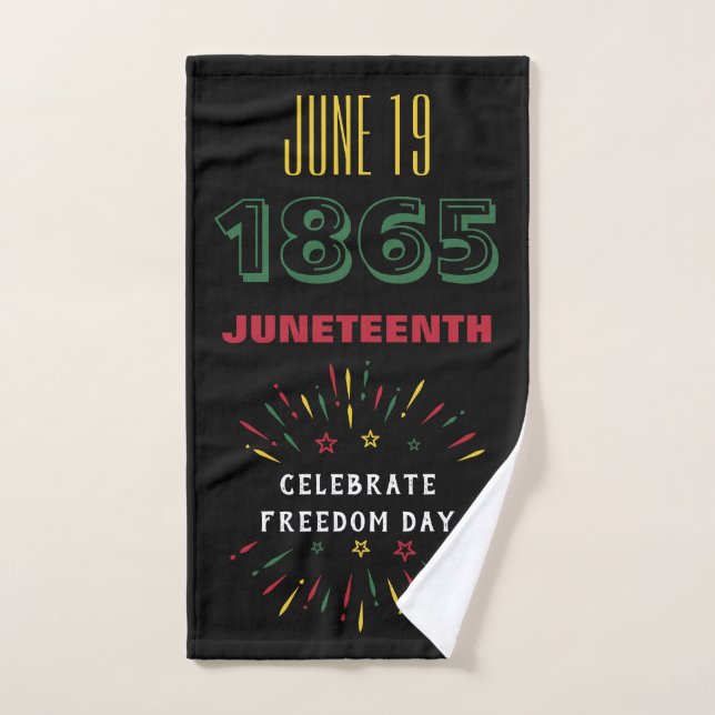 June 19 1865 Juneteenth Black History Fireworks Hand Towel (Hand Towel)