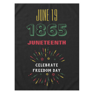 June 19 1865 Juneteenth Black History Fireworks Tablecloth