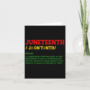 June 19 1865 Juneteenth Definition Freedom Day Bla Card