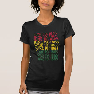 June 19 1865 Repeat Text Black History Juneteenth T-Shirt