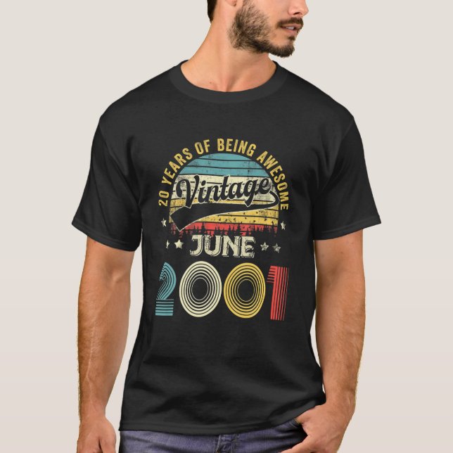 June 2001 Limited Edition Retro 20Th Bday 20 Years T-Shirt (Front)
