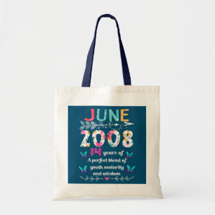 June 2008 14 Years Of Youth Maturity And Wisdom  Tote Bag